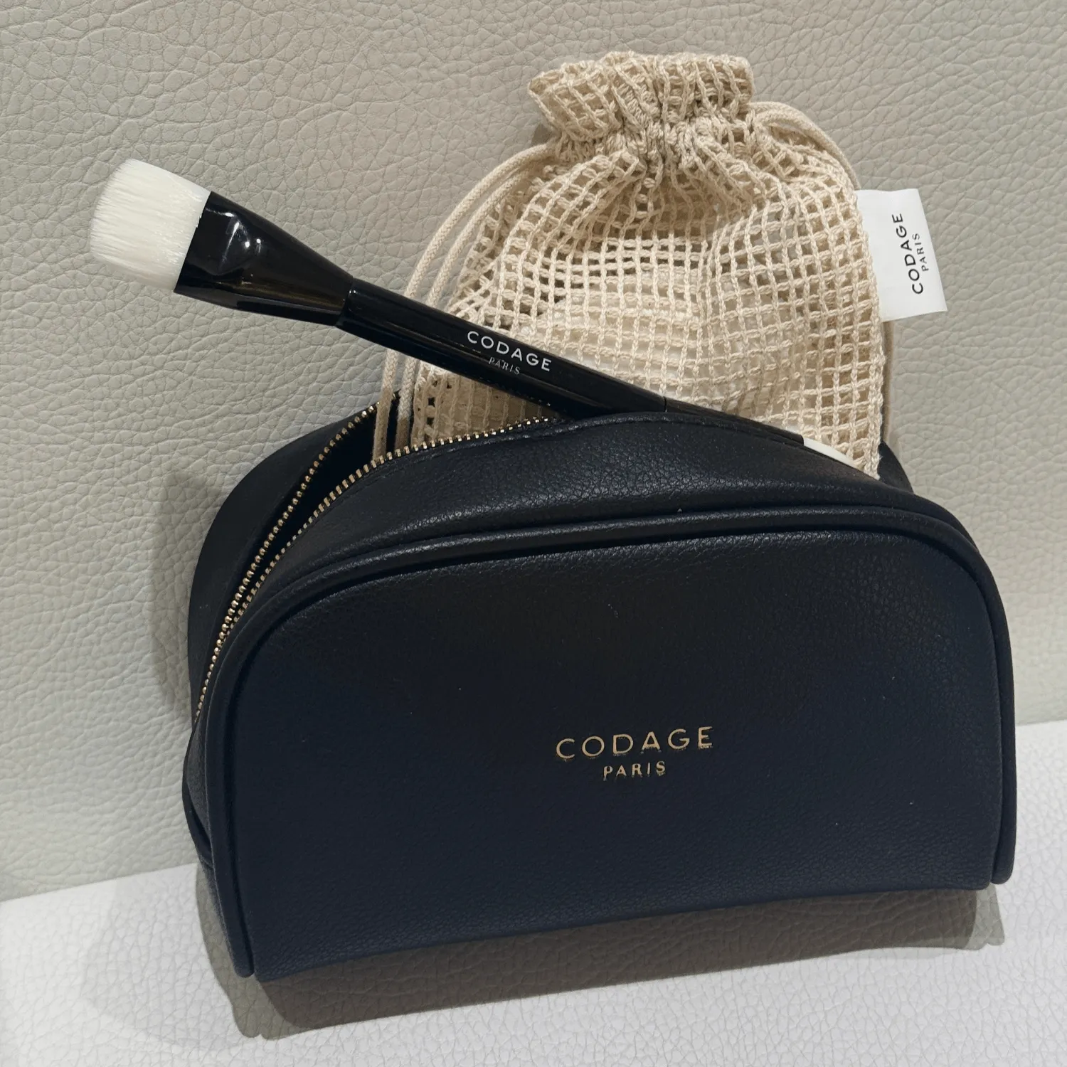 CODAGE La Trousse cuir vegan noir beauté