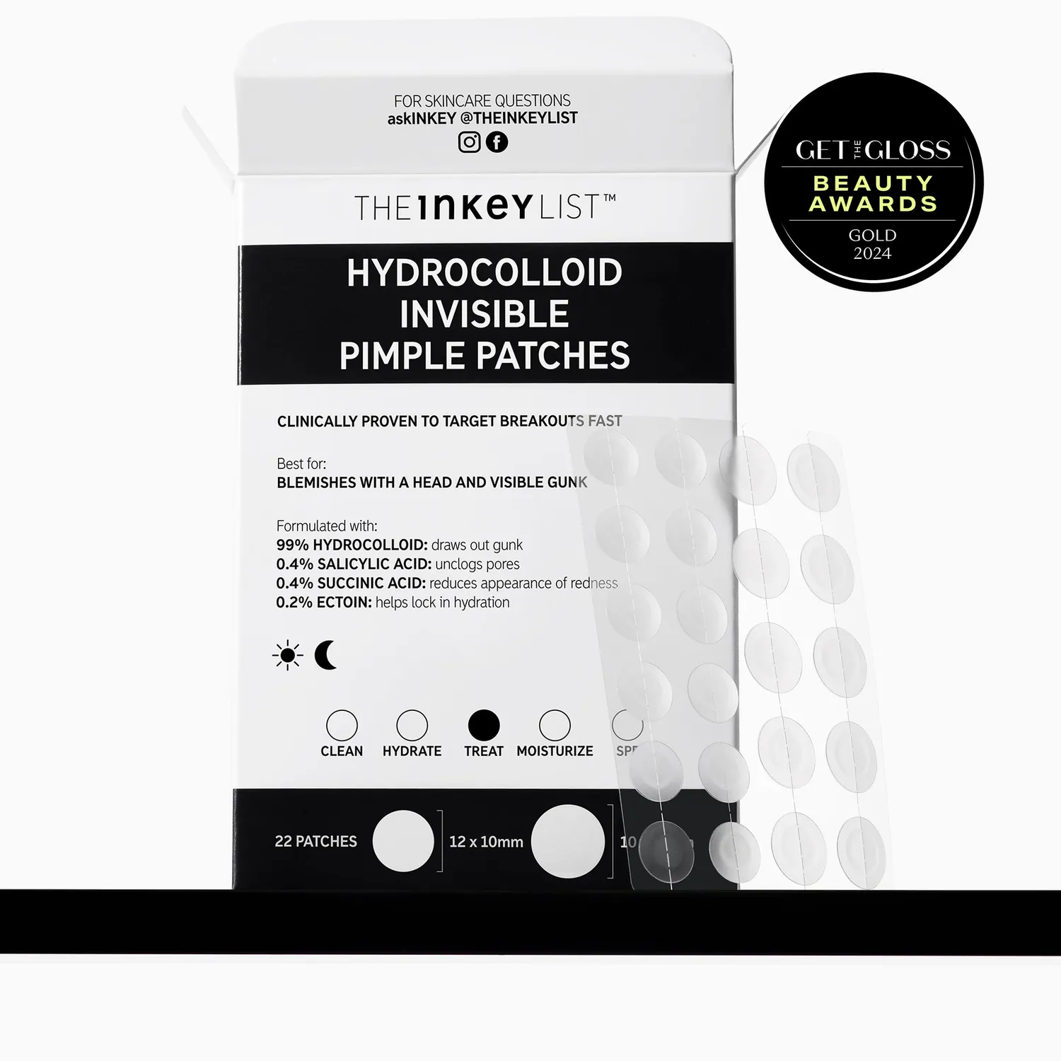 THE INKEY LIST Patchs hydrocolloïde anti-boutons invisibles