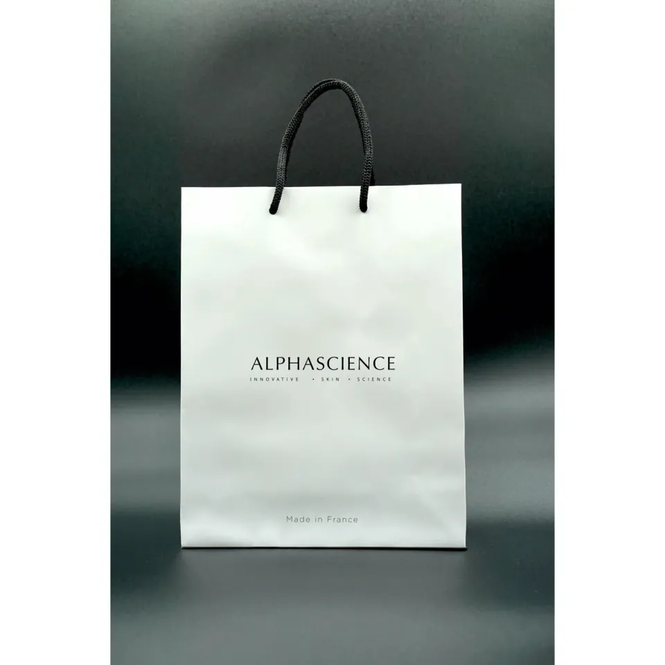 Alphascience sac shopping papier x10 logo noir