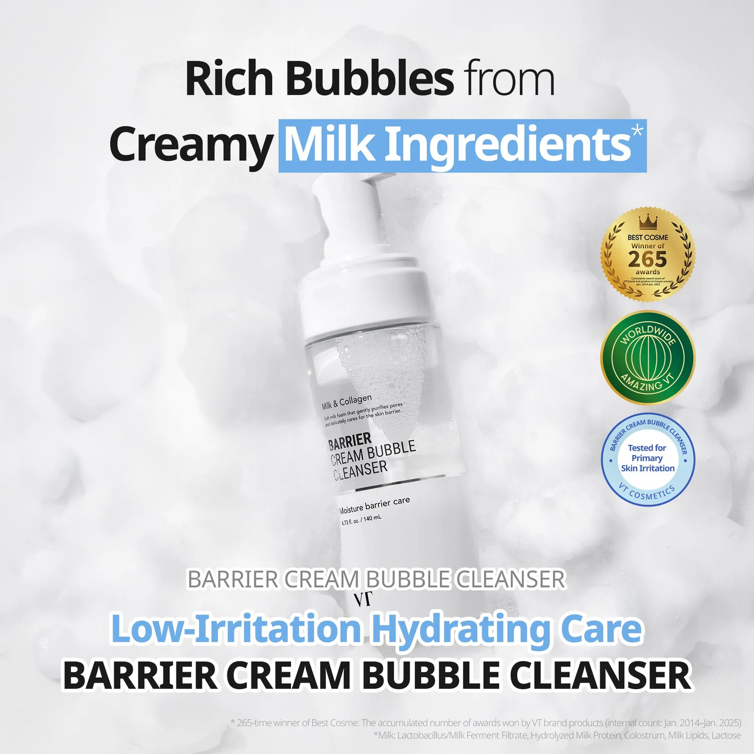 VT Barrier Cream Bubble Cleanser mousse nettoyante douce