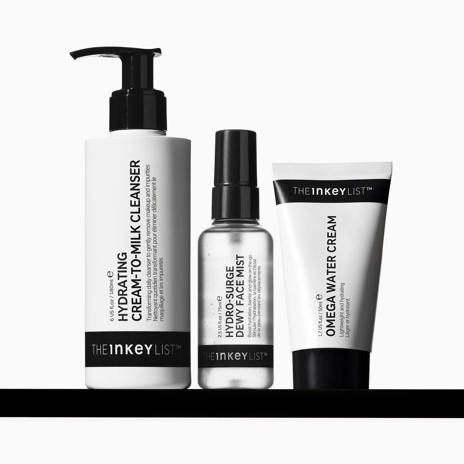 THE INKEY LIST Dew It All Trio routine visage 3 soins hydratation