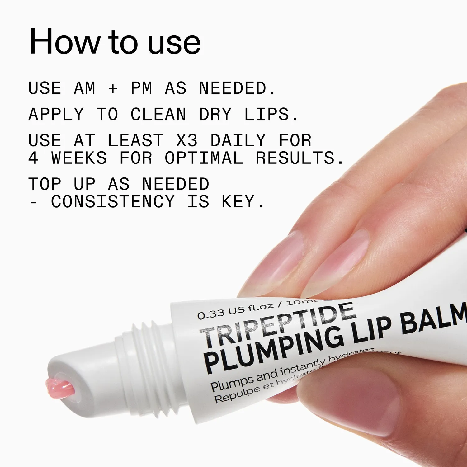 THE INKEY LIST Tripeptide Plumping baume lèvres rose