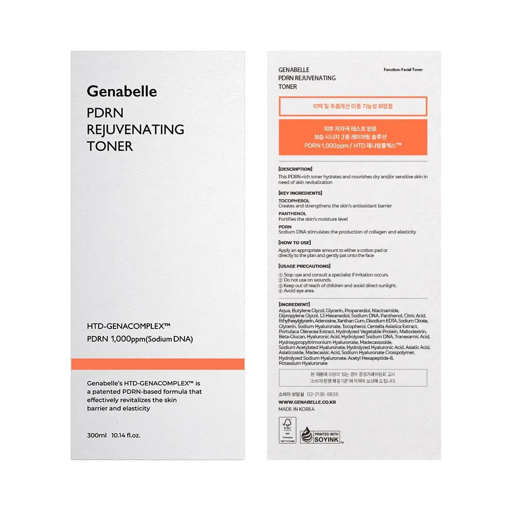 Genabelle PDRN Rejuvenating Toner lotion 300 ml réparatrice