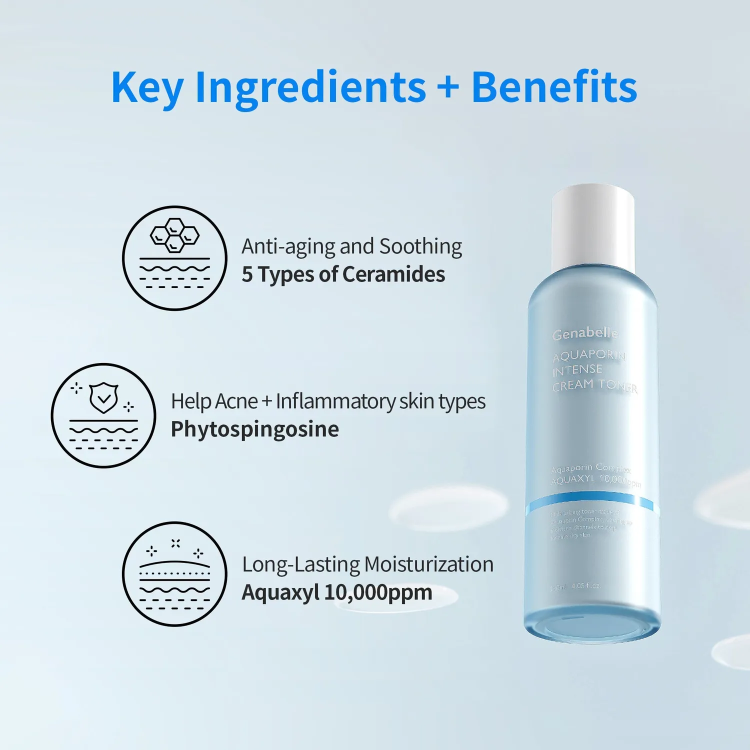 Genabelle Aquaporin toner crème 120ml céramides