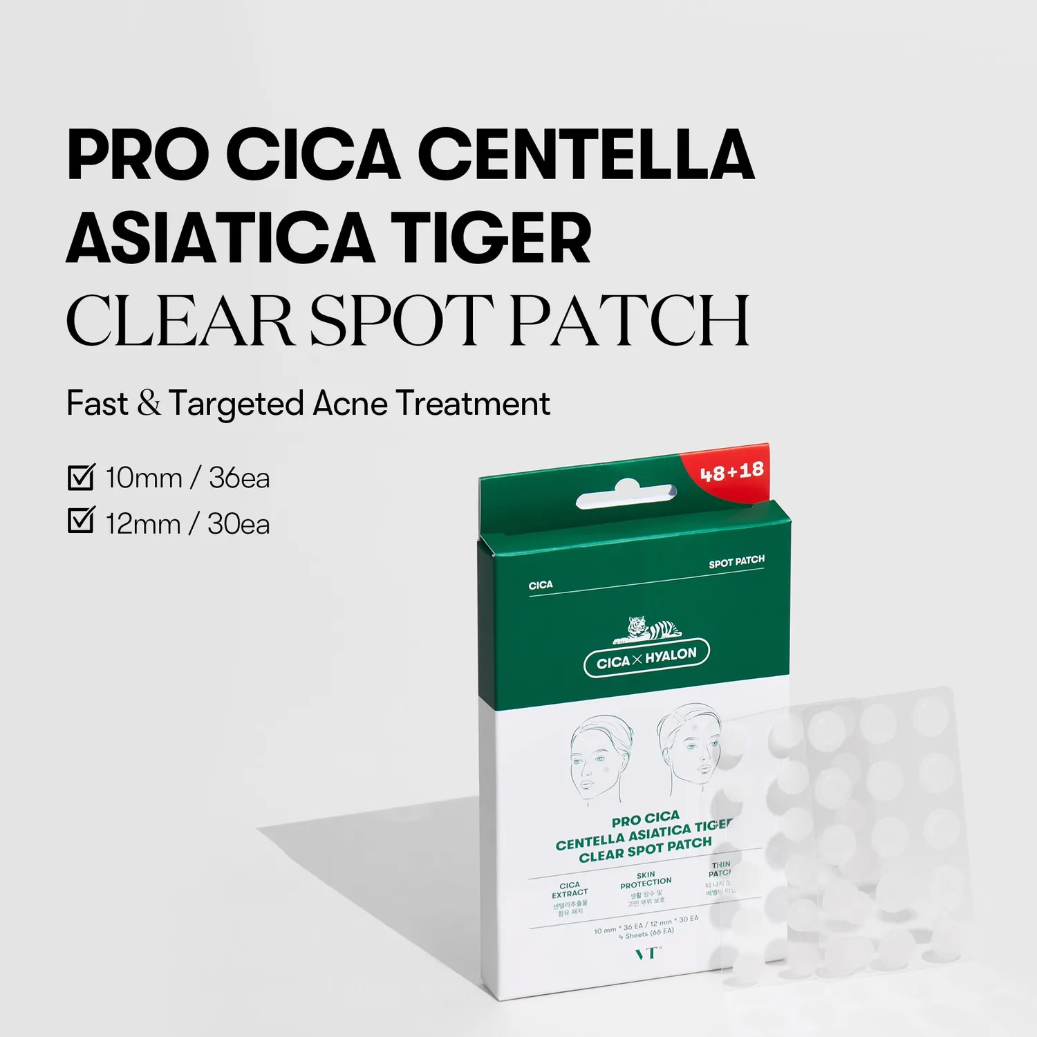 VT Cosmetics Pro Cica Patch Bouton Hydrocolloïde 66 Patchs