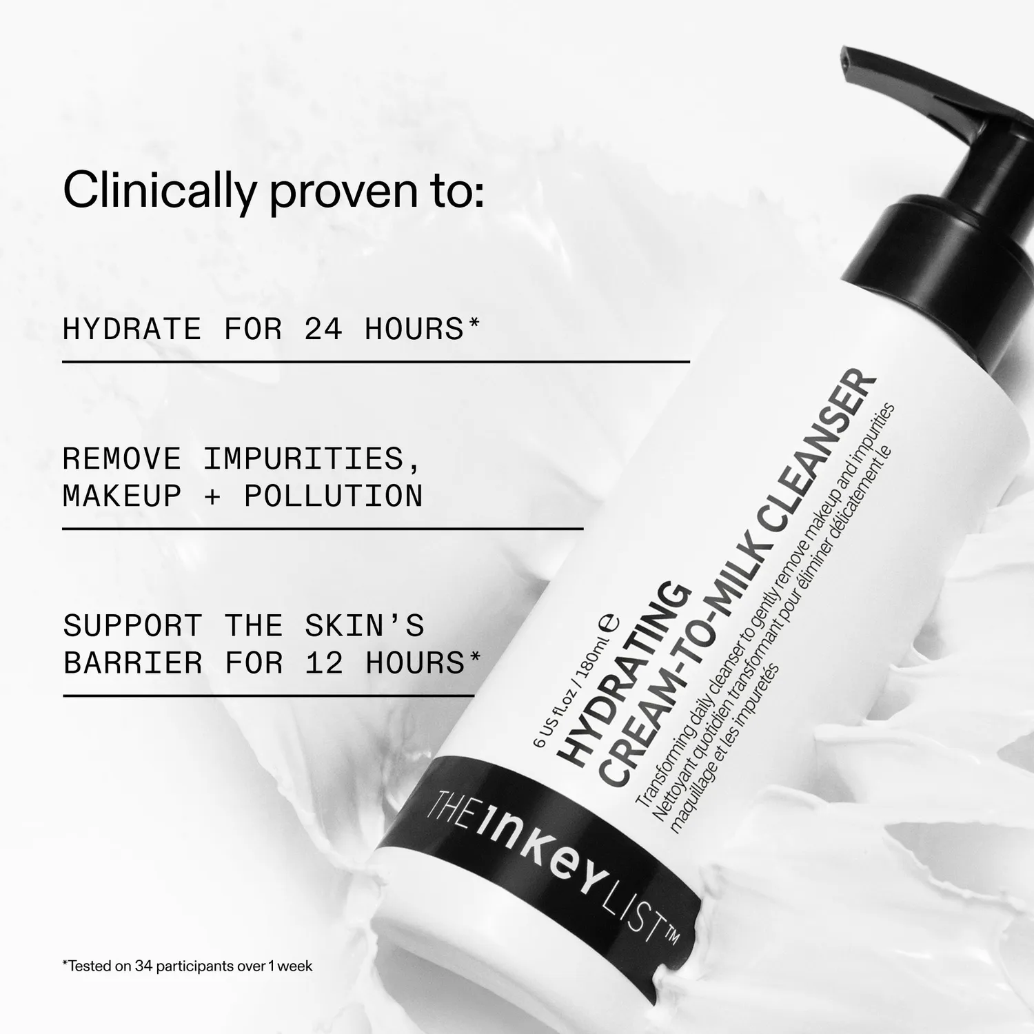 THE INKEY LIST Hydrating Cleanser duo crème sans huile