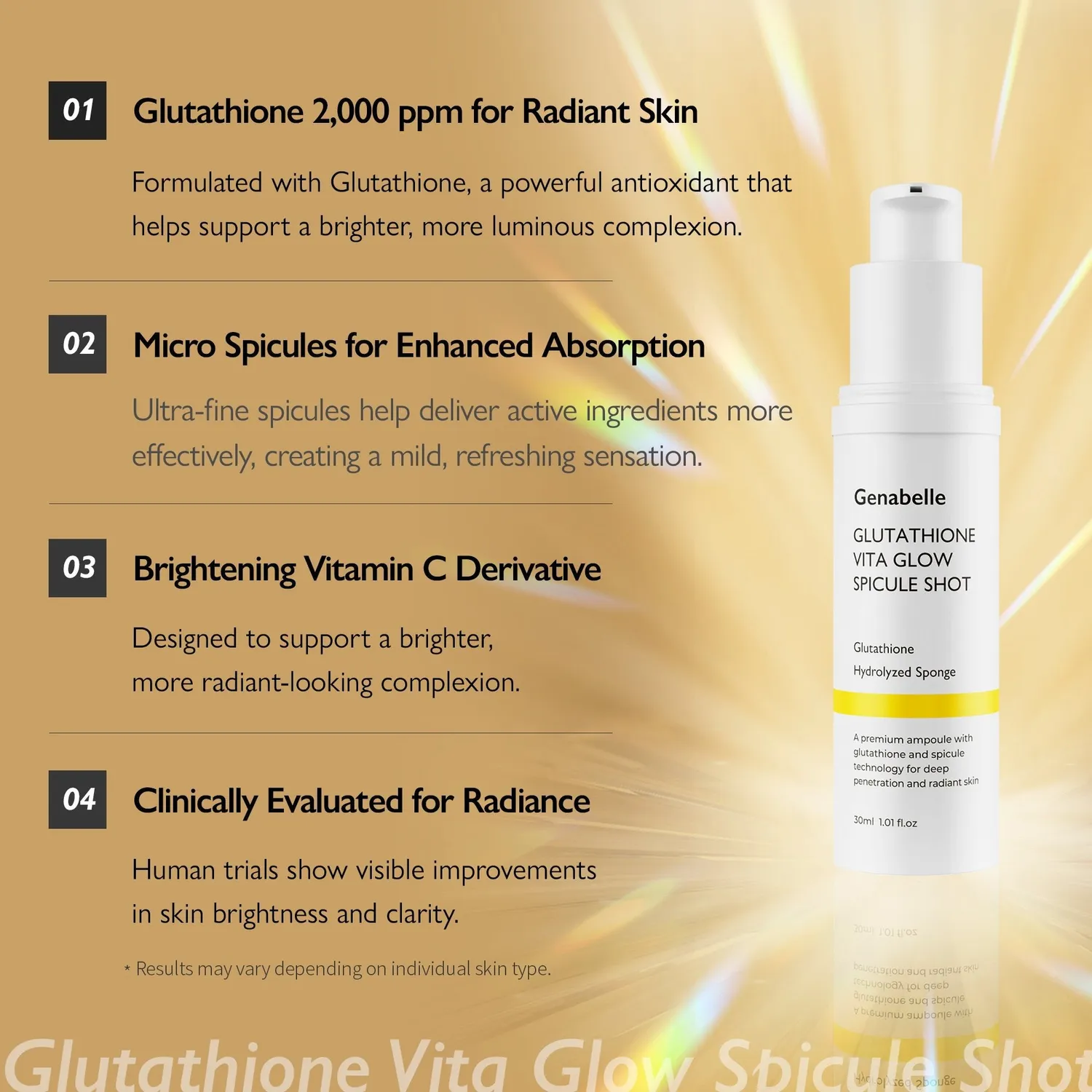 Genabelle Glutathione Vita Glow Spicule Shot 30ml sérum éclat