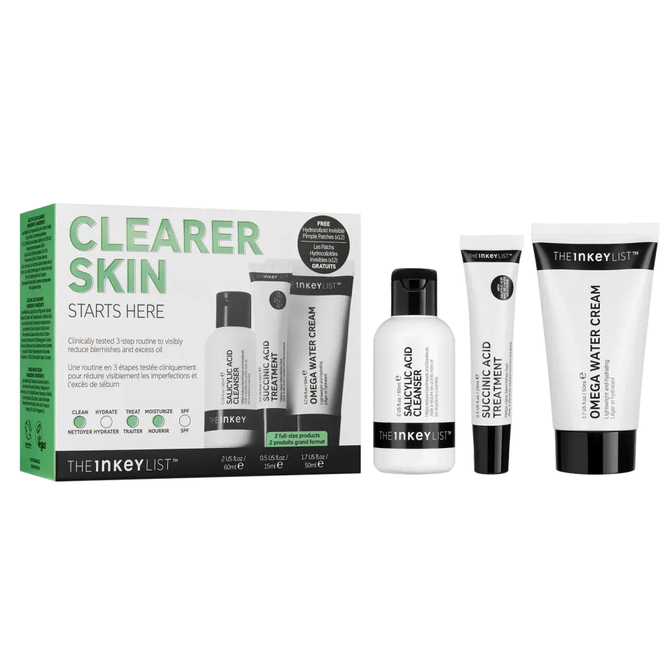THE INKEY LIST Clearer Skin Trio soin visage boutons acide