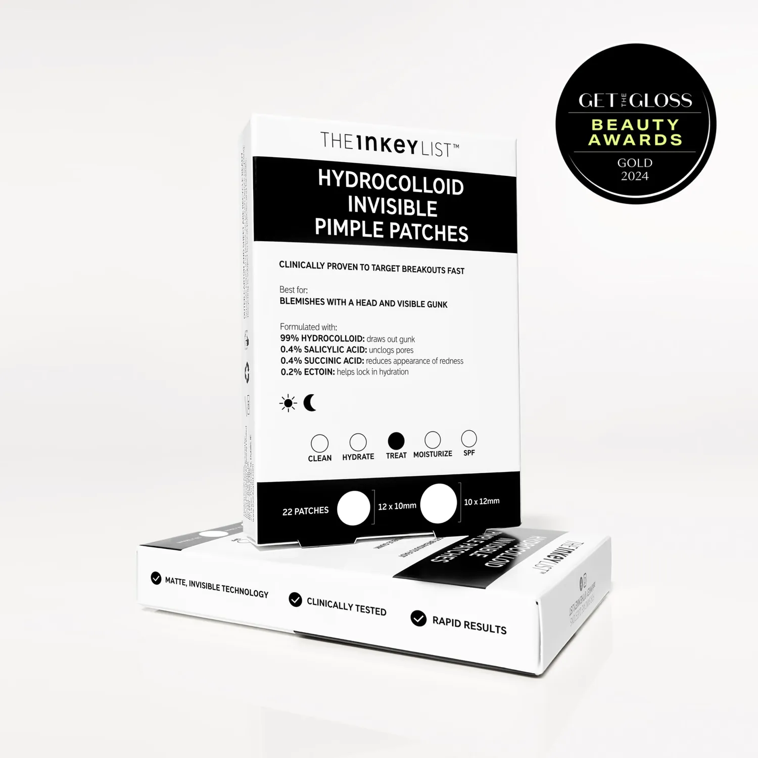 THE INKEY LIST Hydrocolloid patch bouton invisible duo