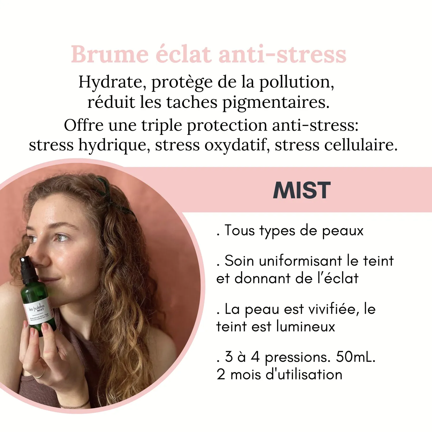 Les Huilettes Brume Éclat Anti-Stress brume visage 50 ml anti-taches
