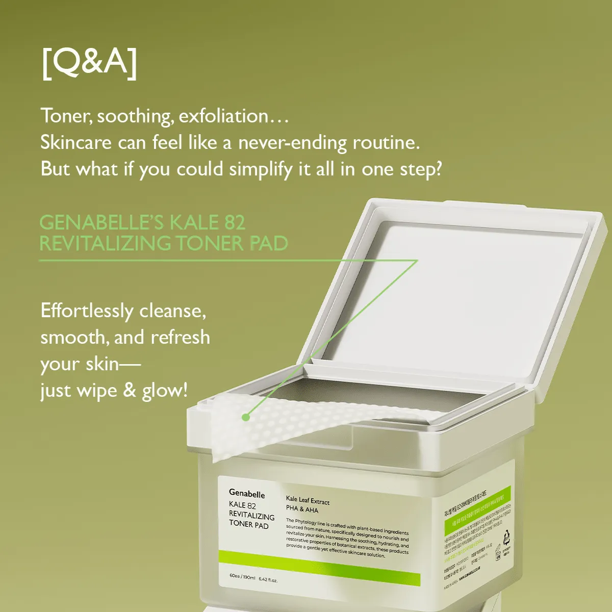 Genabelle Phytology Kale 82 pads visage 60 exfoliants