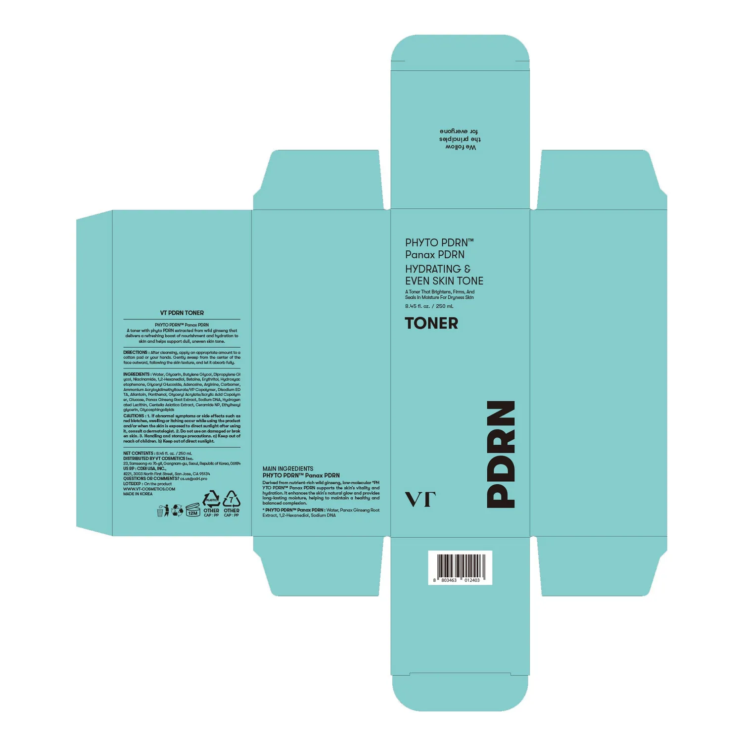 VT PDRN Toner tonique hydratant éclat