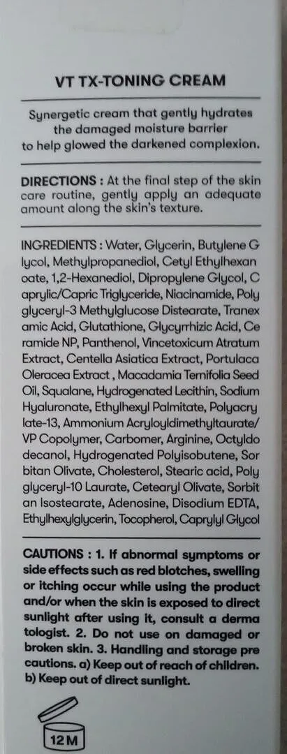 VT TX-Toning Cream crème visage taches