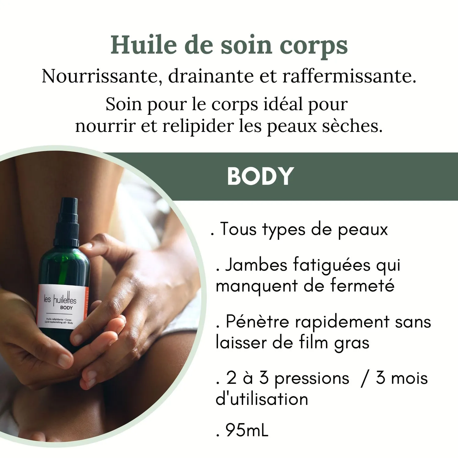 Les Huilettes Lab Essentiel Body huile corps drainante raffermissante