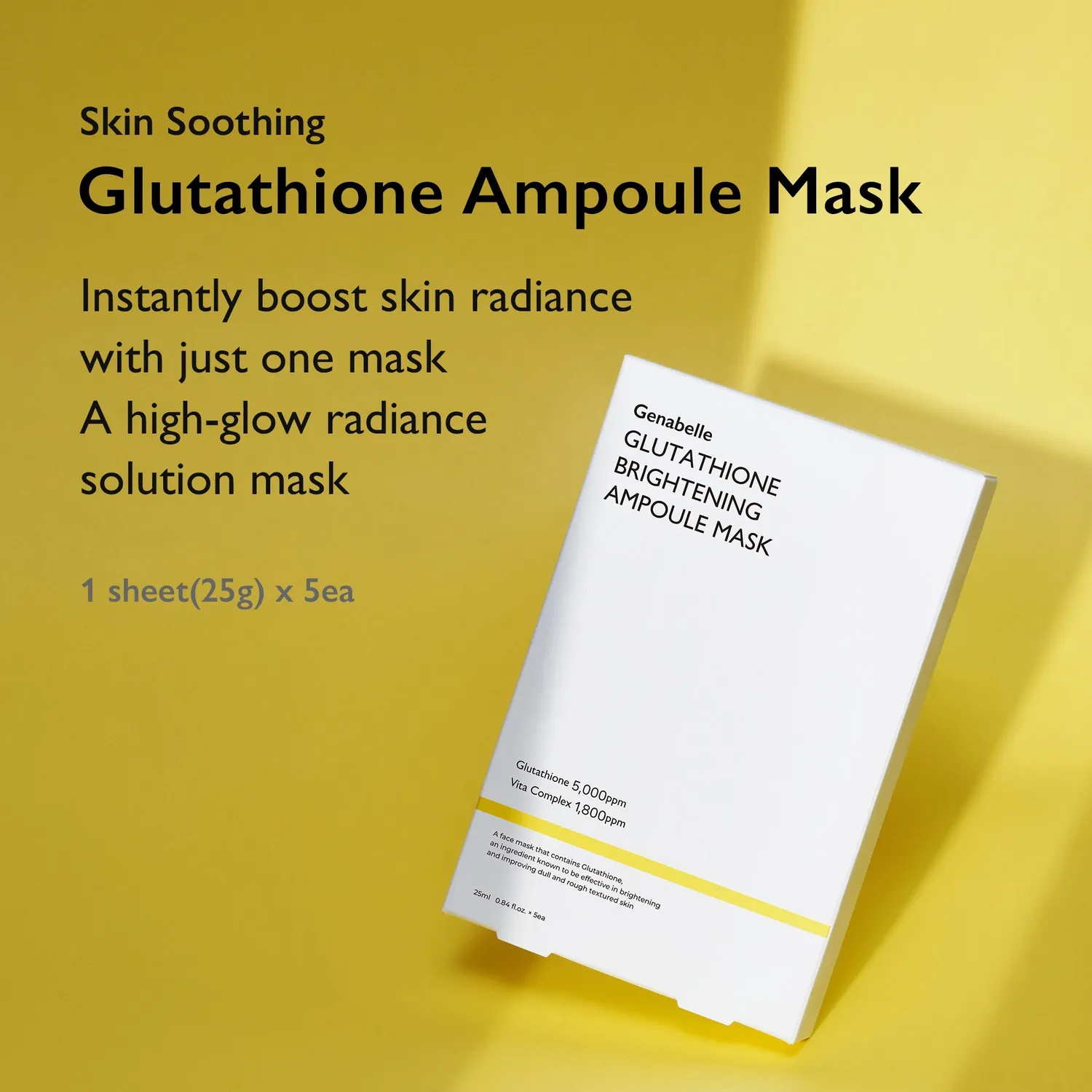 Genabelle Glutathione masque ampoule éclat 5 pièces