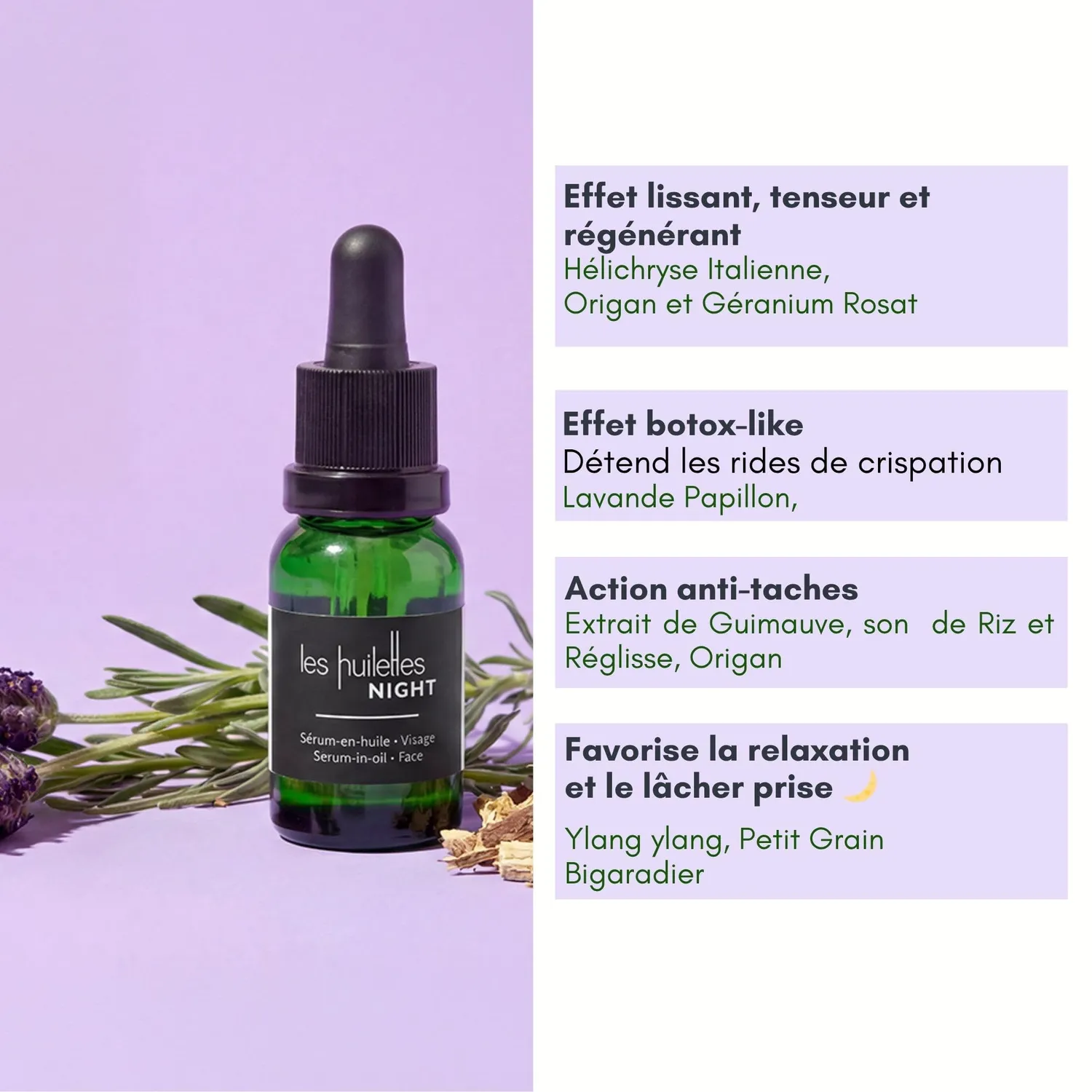Les Huilettes Lab Essentiel Night sérum visage nuit anti-âge