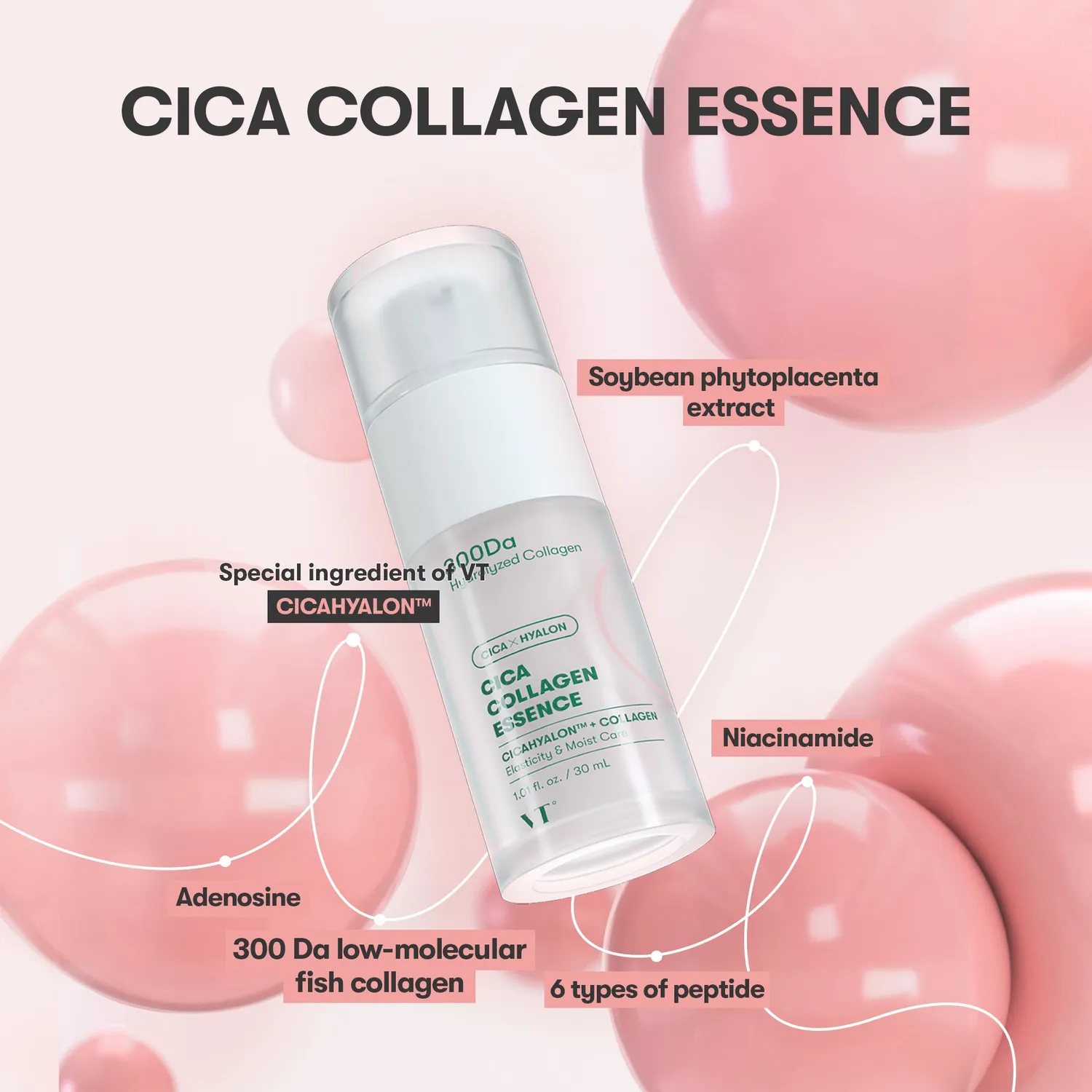 VT Cosmetics Cica Collagen essence visage anti-âge