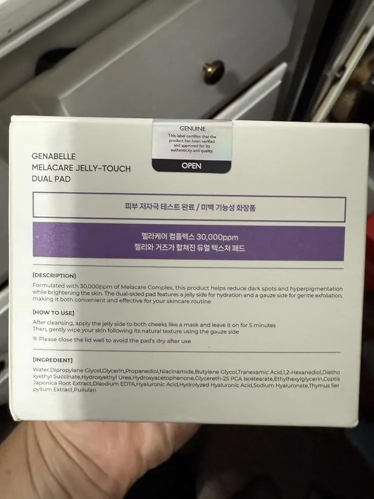 Genabelle Melacare pads jelly 60pcs éclat