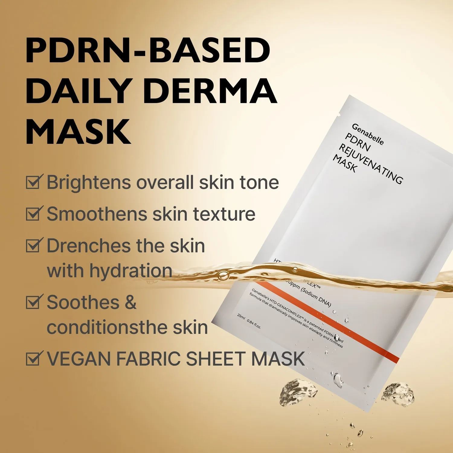 Genabelle PDRN Rejuvenating masque tissu 5 x 25 ml apaisant