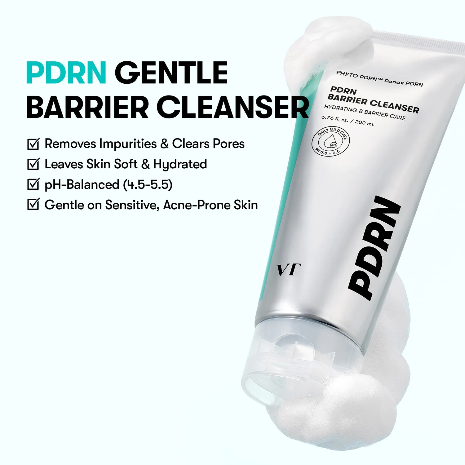VT PDRN Barrier nettoyant visage pH doux
