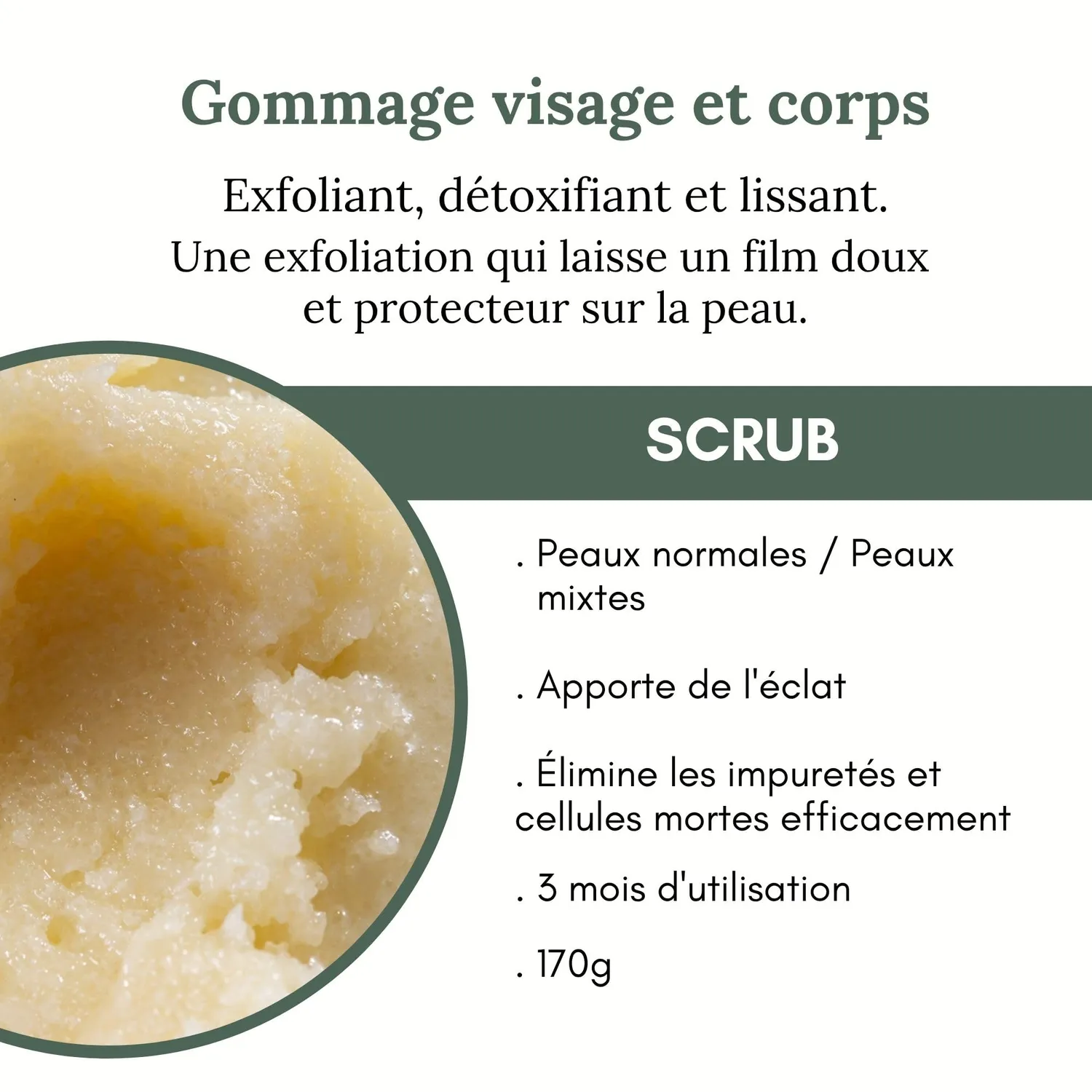 Les Huilettes Scrub gommage sucre visage corps bio