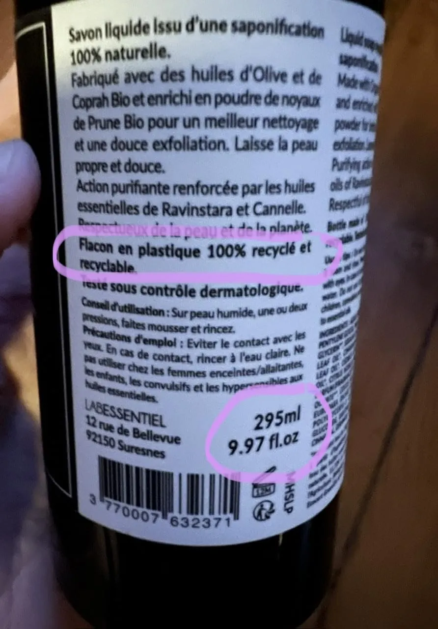 Les Huilettes Lab Essentiel savon liquide mains corps exfoliant