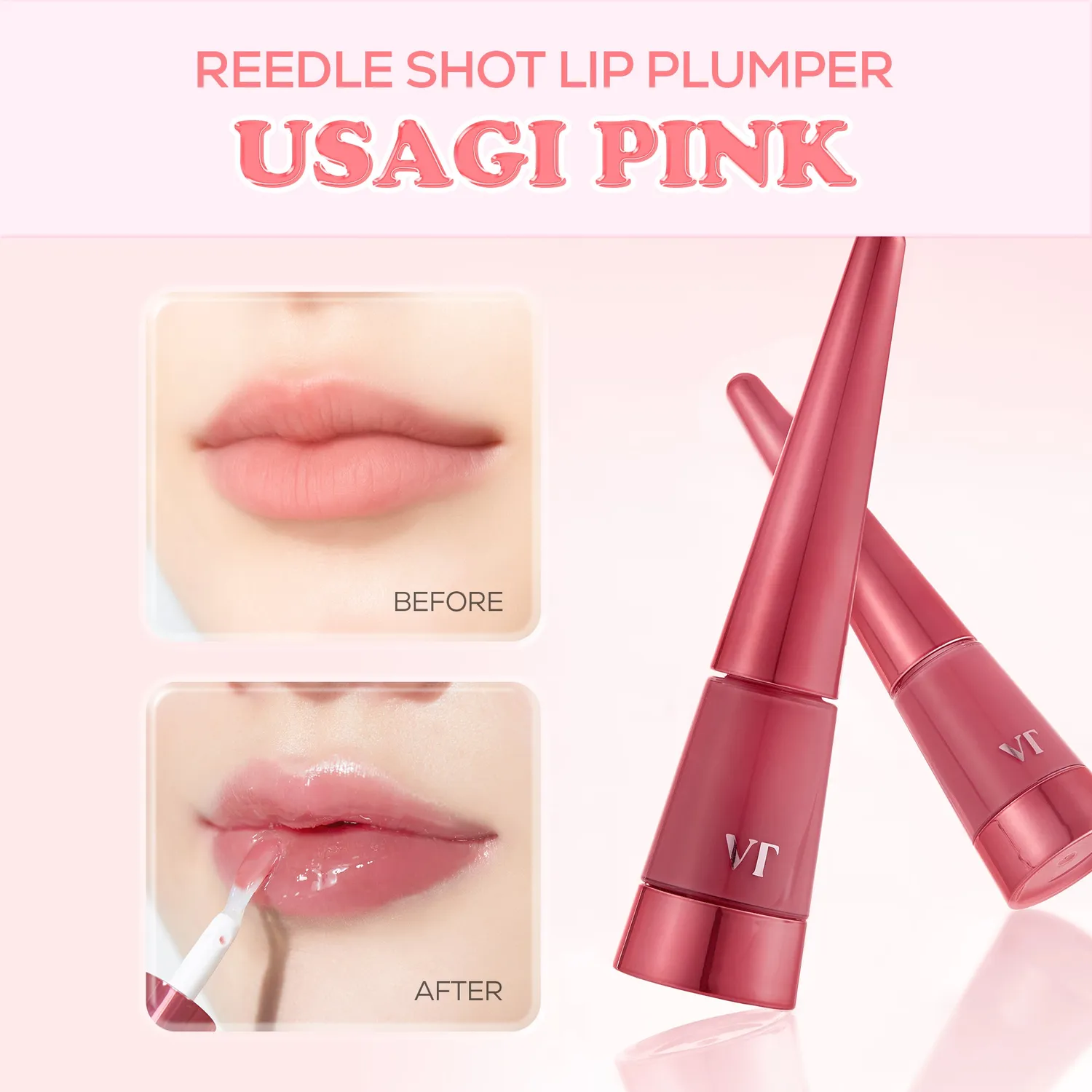 VT Cosmetics Reedle Shot repulpeur lèvres Usagi Pink brillant