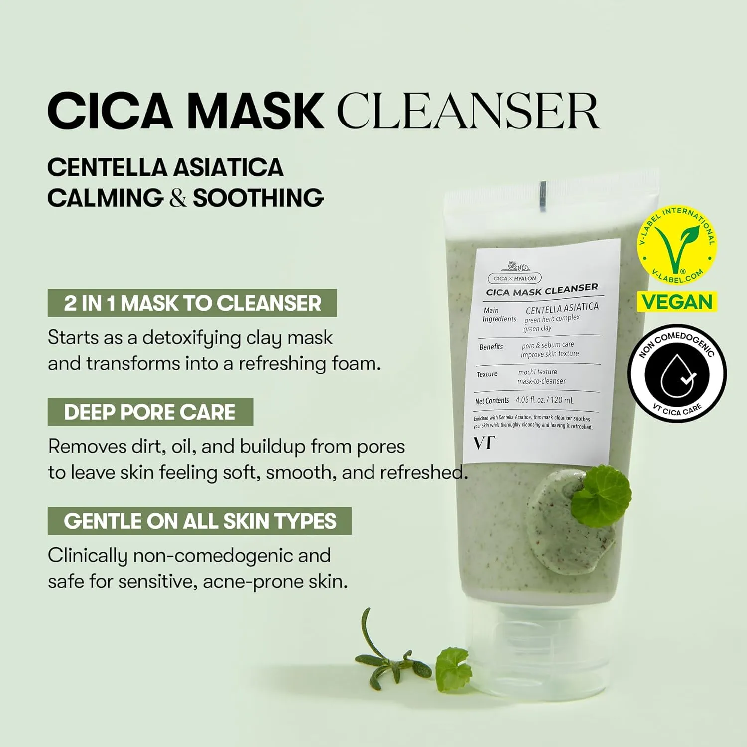 VT Cosmetics Cica Mask Cleanser masque nettoyant apaisant