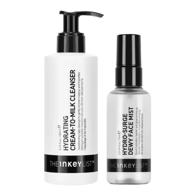 THE INKEY LIST Duo Hydratant nettoyant lait + brume visage riz