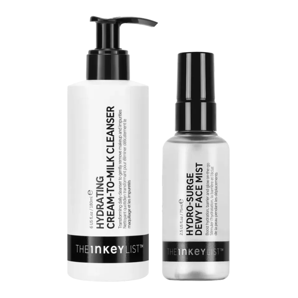 THE INKEY LIST Duo Hydratant nettoyant lait + brume visage riz