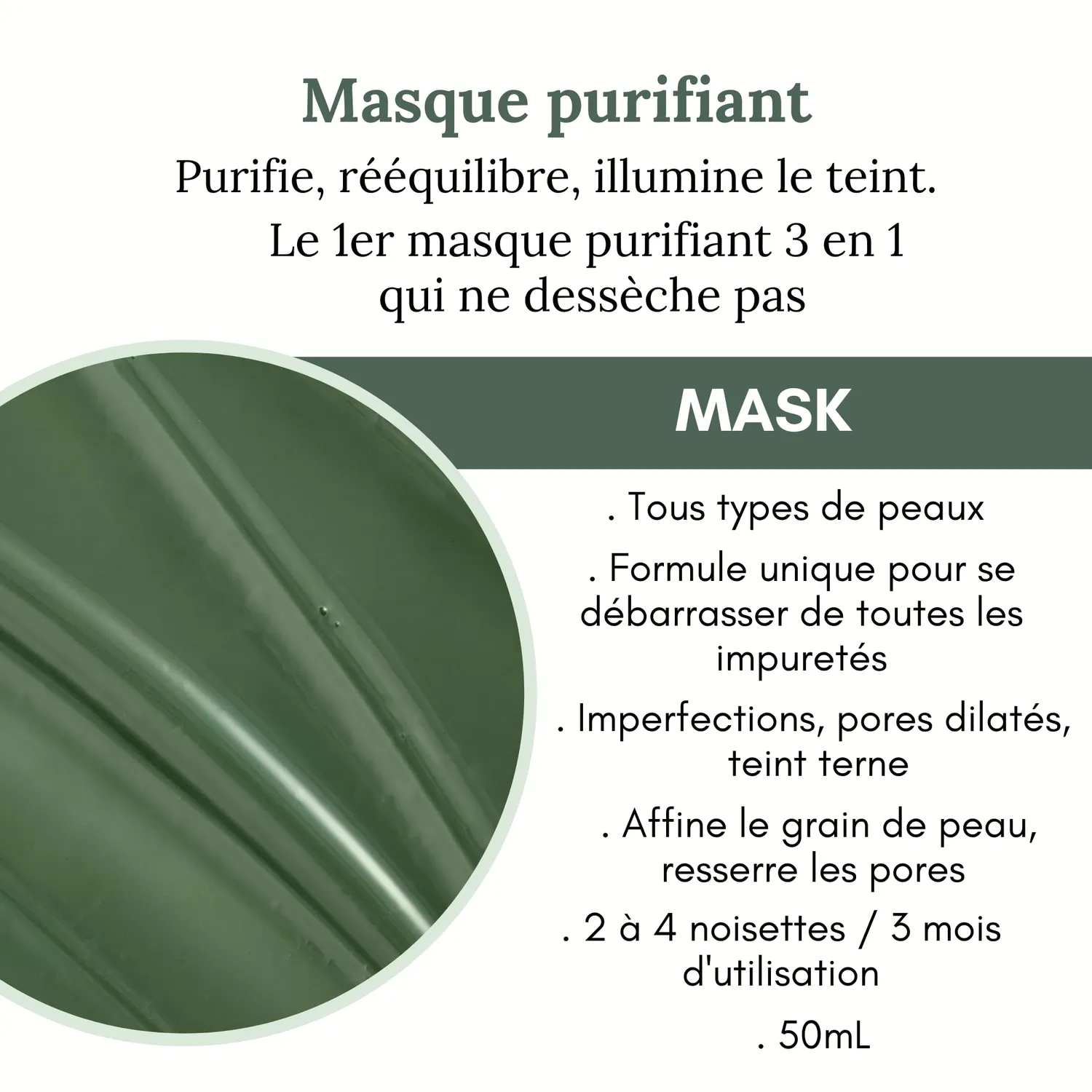 Les Huilettes Mask masque purifiant visage teint terne