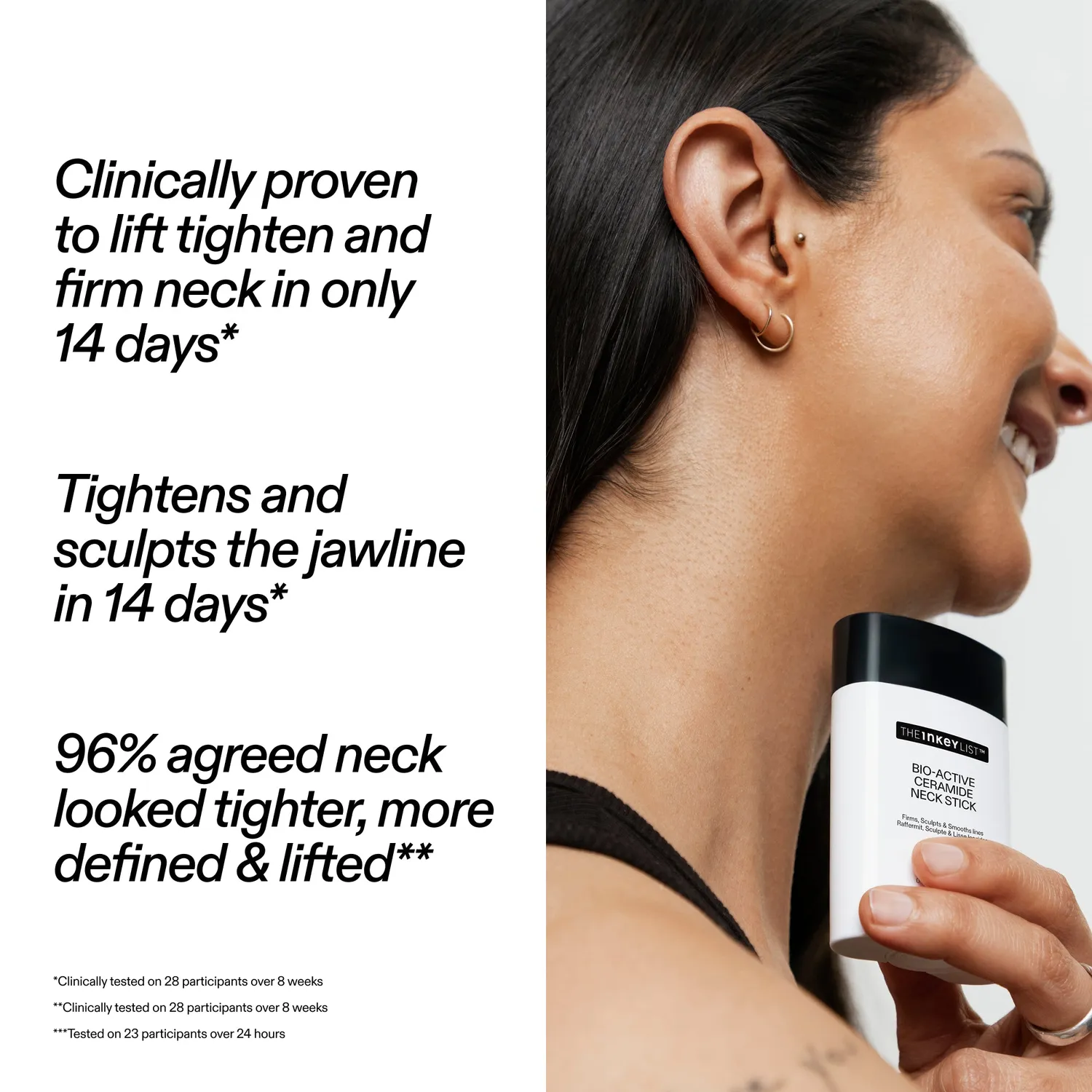 The Inkey List Bio-Active Ceramide Neck Stick soin cou 20g rides