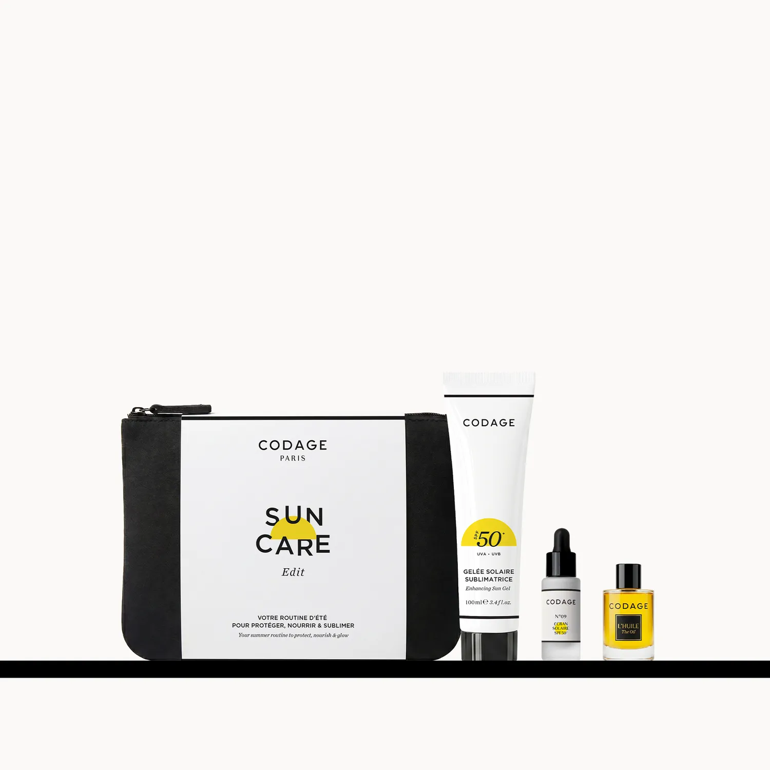 CODAGE Suncare Edit coffret solaire SPF50+ 3 soins