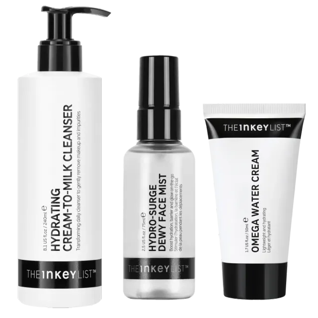 THE INKEY LIST Dew It All Trio routine visage 3 soins hydratation