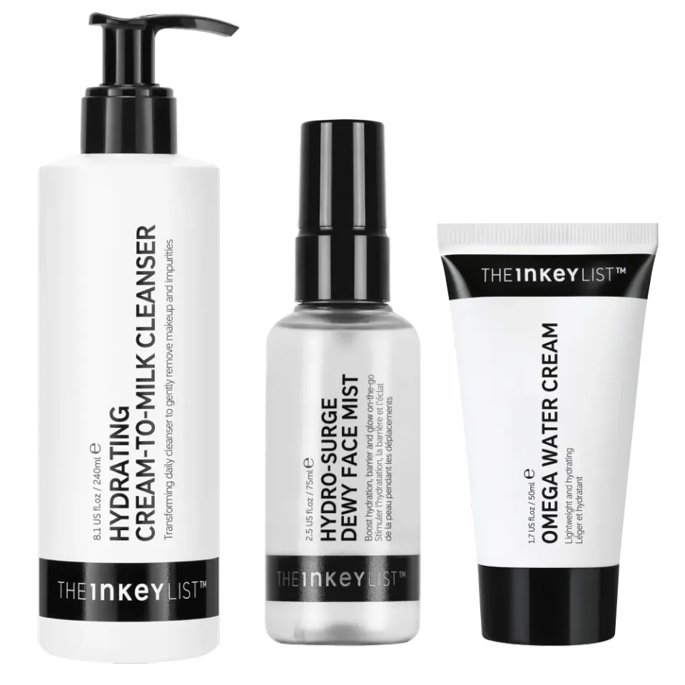 THE INKEY LIST Dew It All Trio routine visage 3 soins hydratation