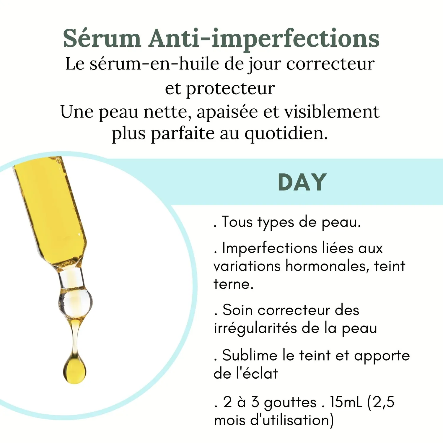 Les Huilettes Day sérum anti-imperfections jour bio