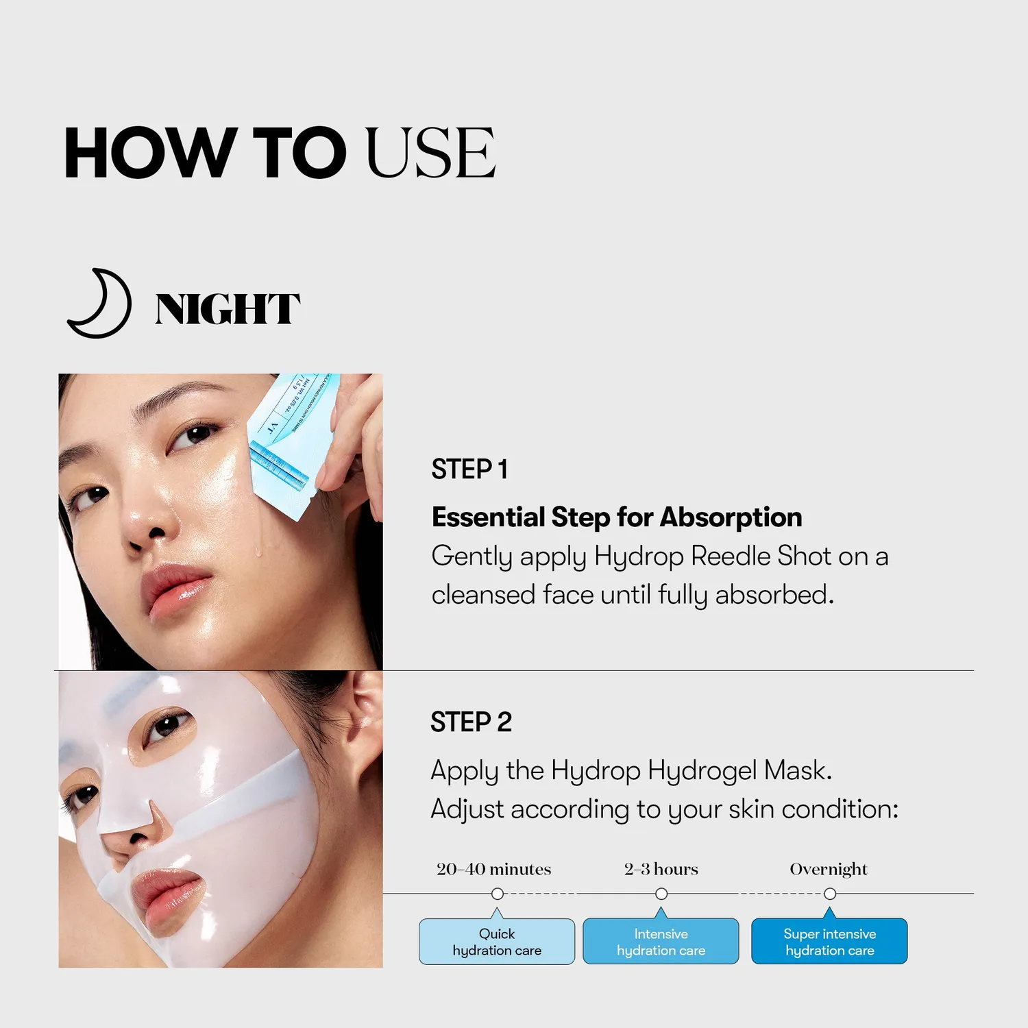 VT Hydrop Reedle Shot 100 2 Step masque hydrogel x4 hydratant