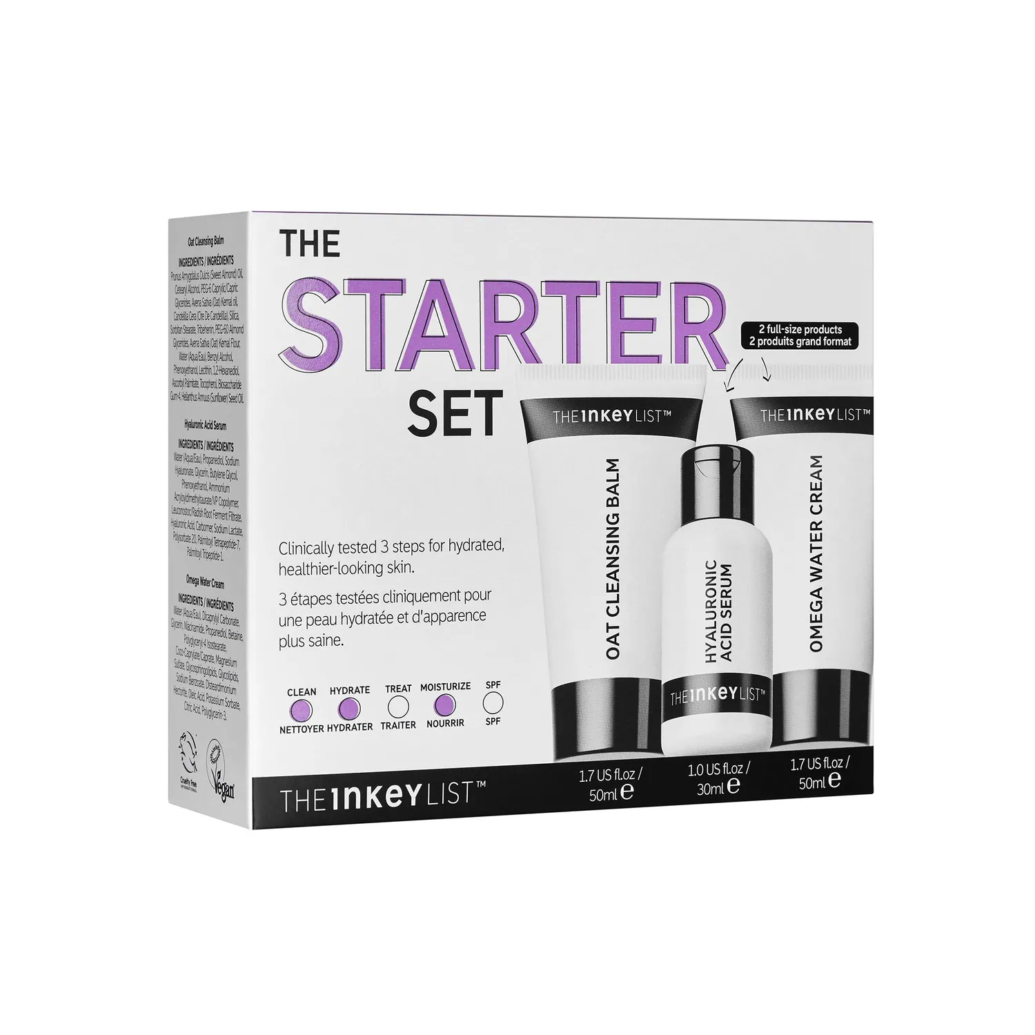The Inkey List Skincare Starter Kit coffret 3 soins hydratants