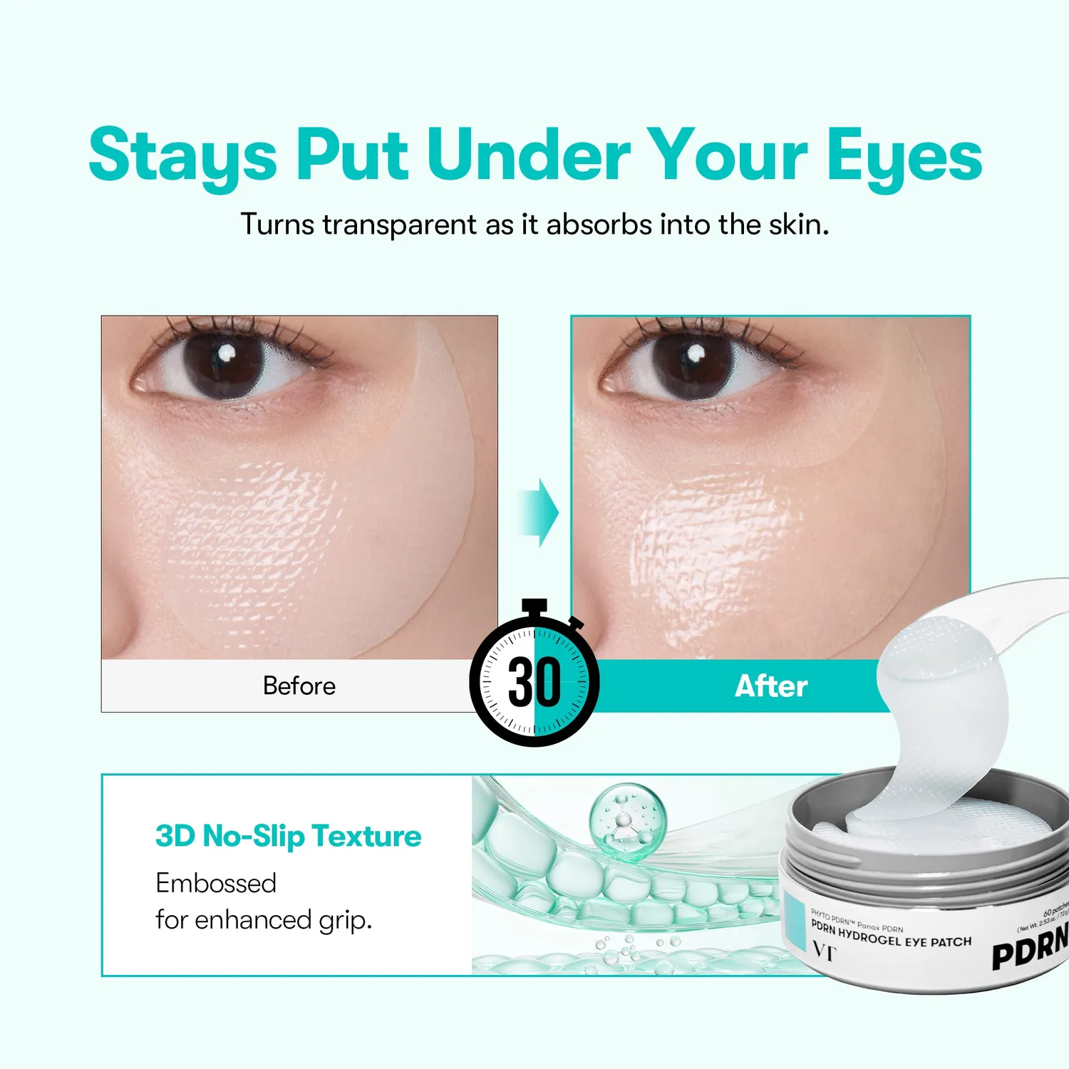 VT Cosmetics PDRN Hydrogel patch yeux hydratant