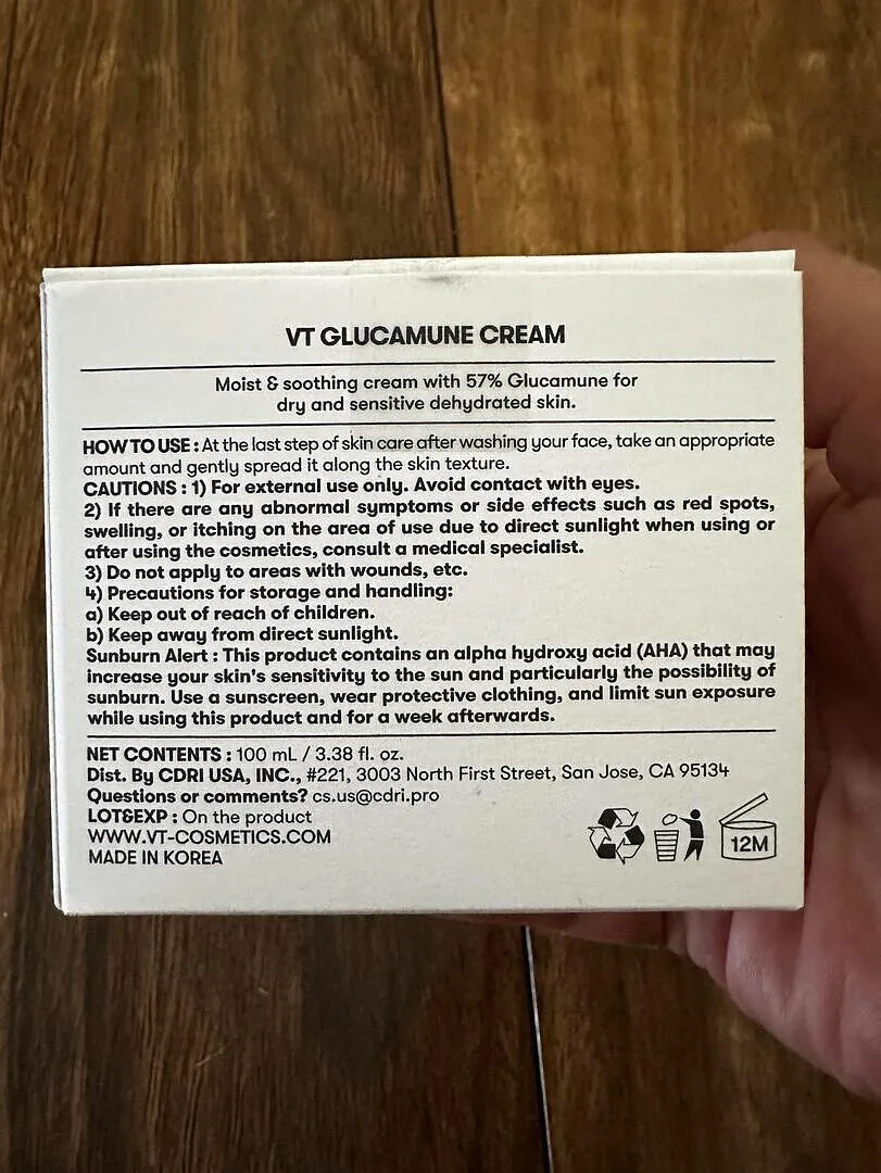 VT Cosmetics Glucamune crème hydratante 100 ml