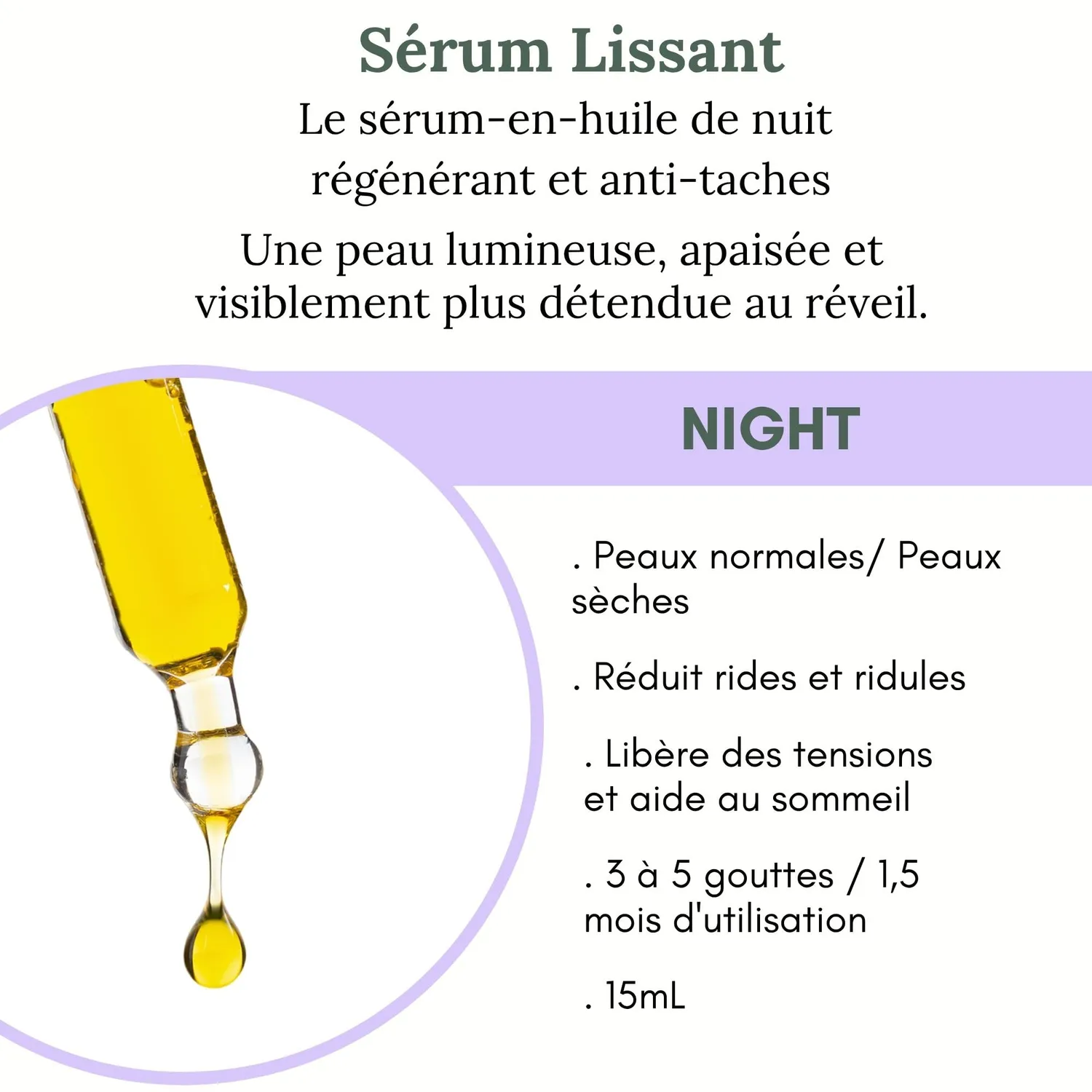 Les Huilettes Lab Essentiel Night sérum visage nuit anti-âge