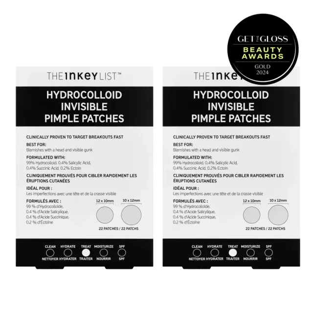 THE INKEY LIST Hydrocolloid patch bouton invisible duo
