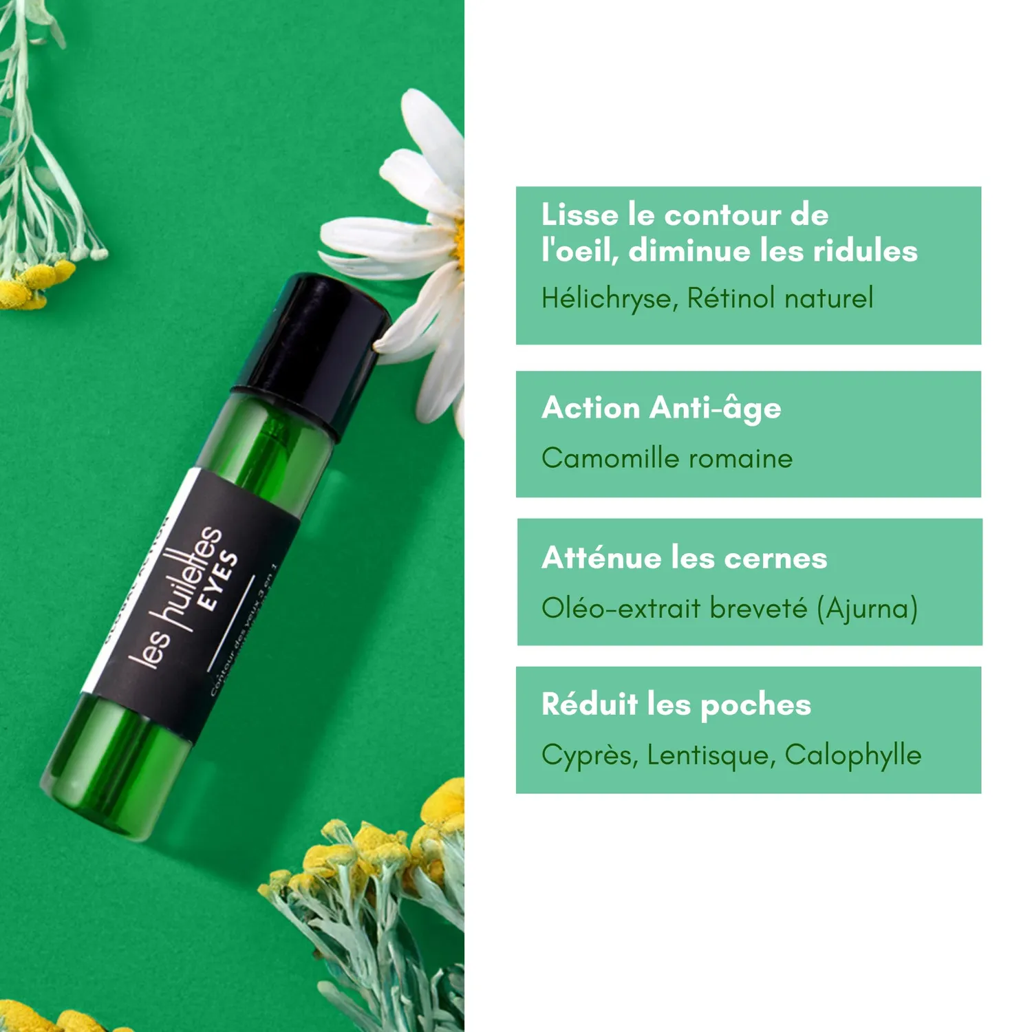 Les Huilettes Eyes Contour des Yeux soin roll-on cernes poches