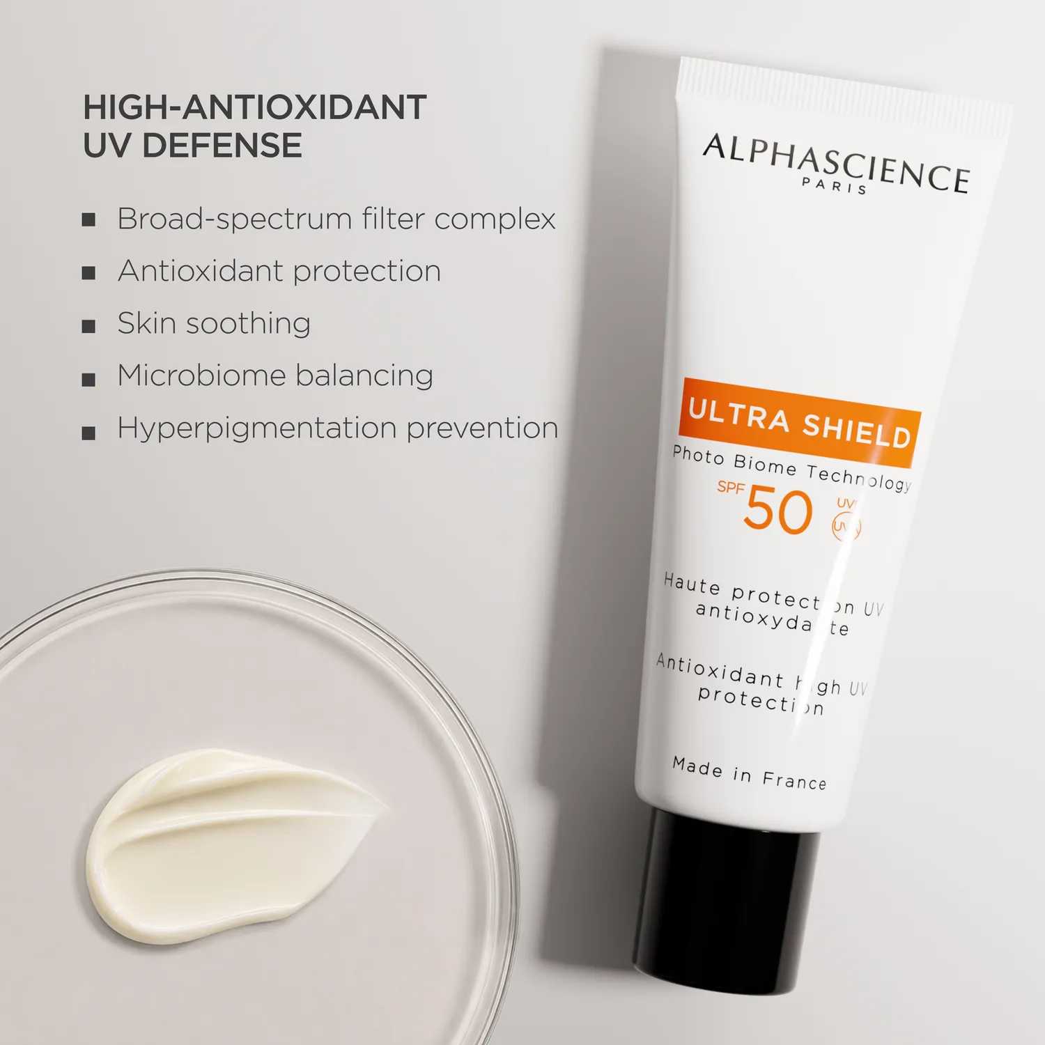Alphascience Ultra Shield SPF50 crème solaire 40ml