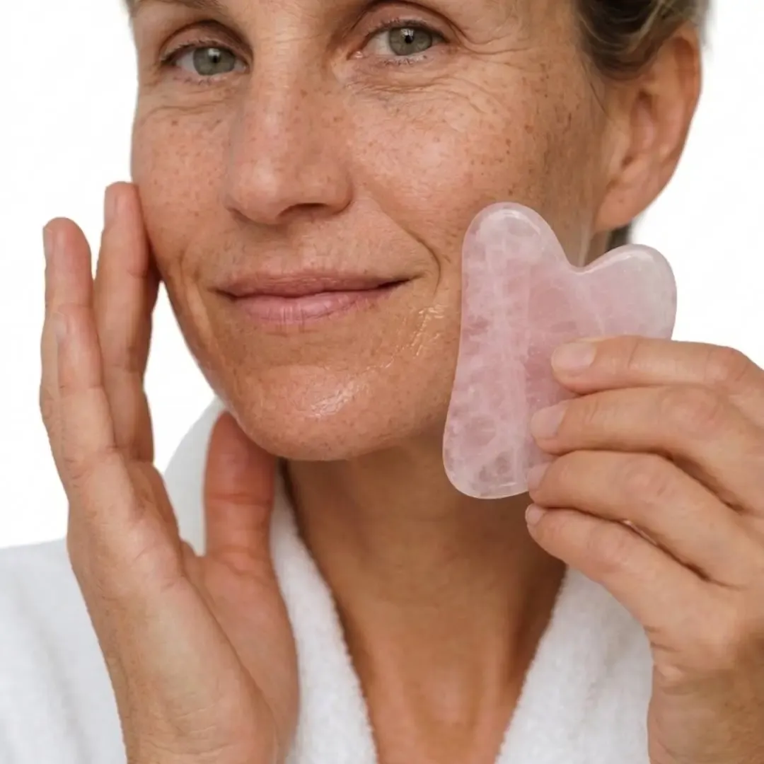 La Bo&ssie Gua Sha quartz rose drainage poches