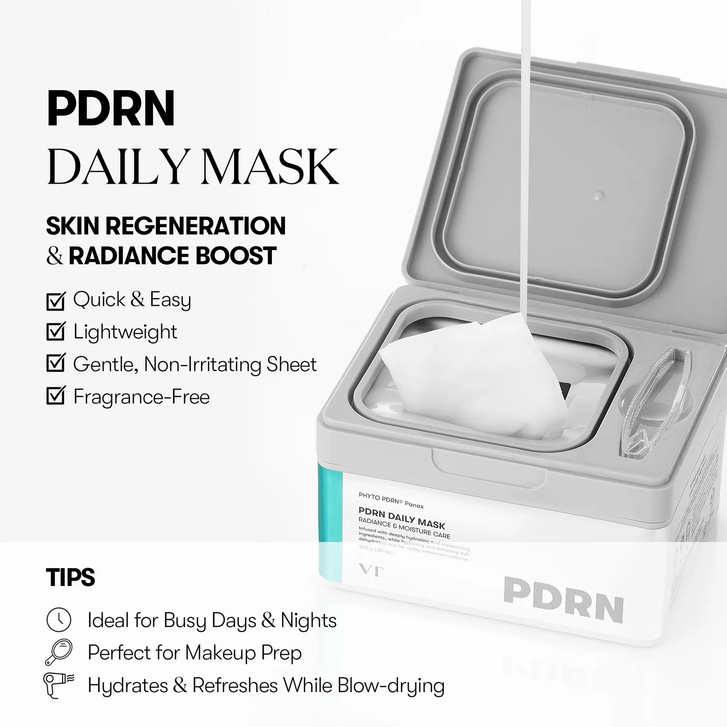 VT Cosmetics PDRN Daily Mask masque éclat hydratant