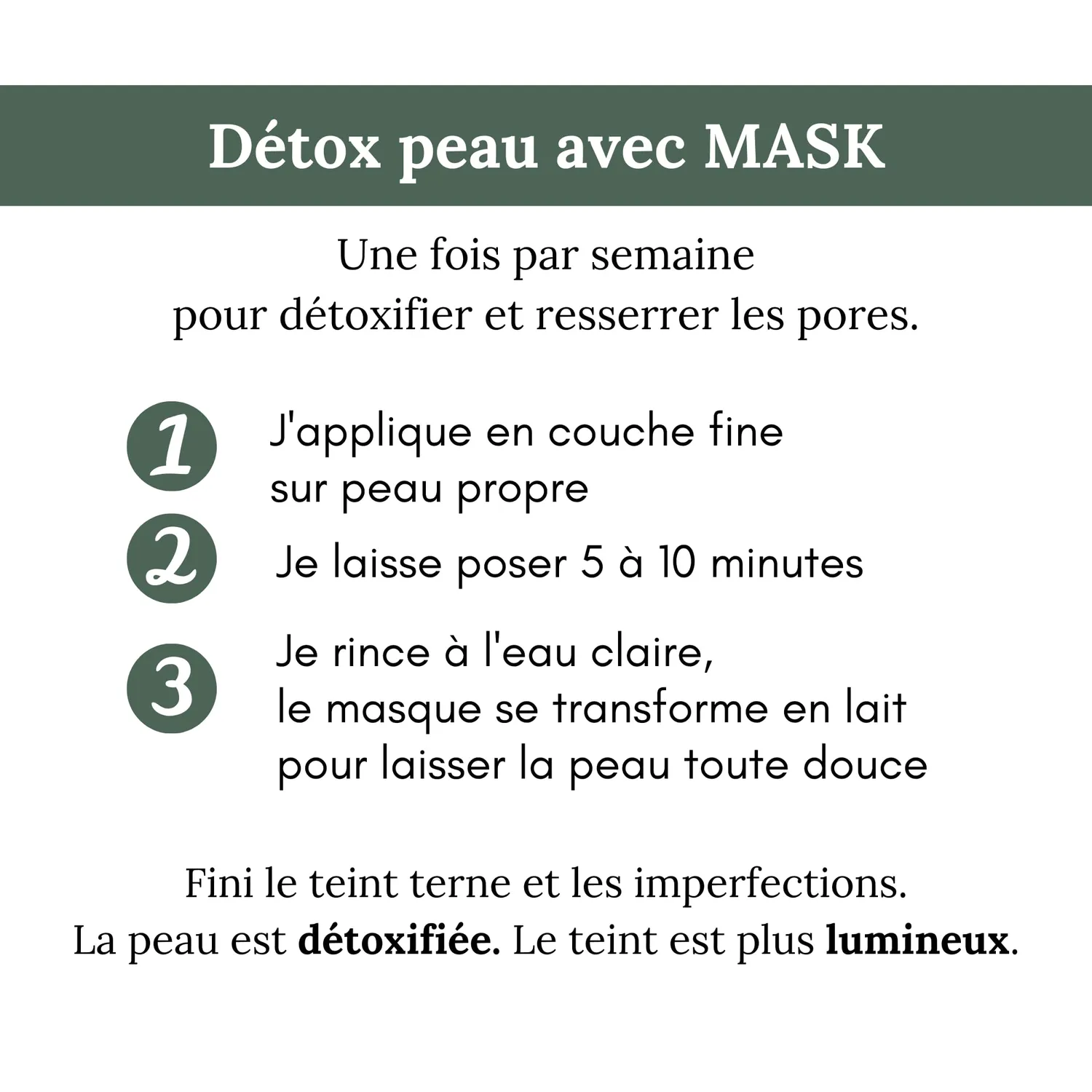 Les Huilettes Mask masque purifiant visage teint terne