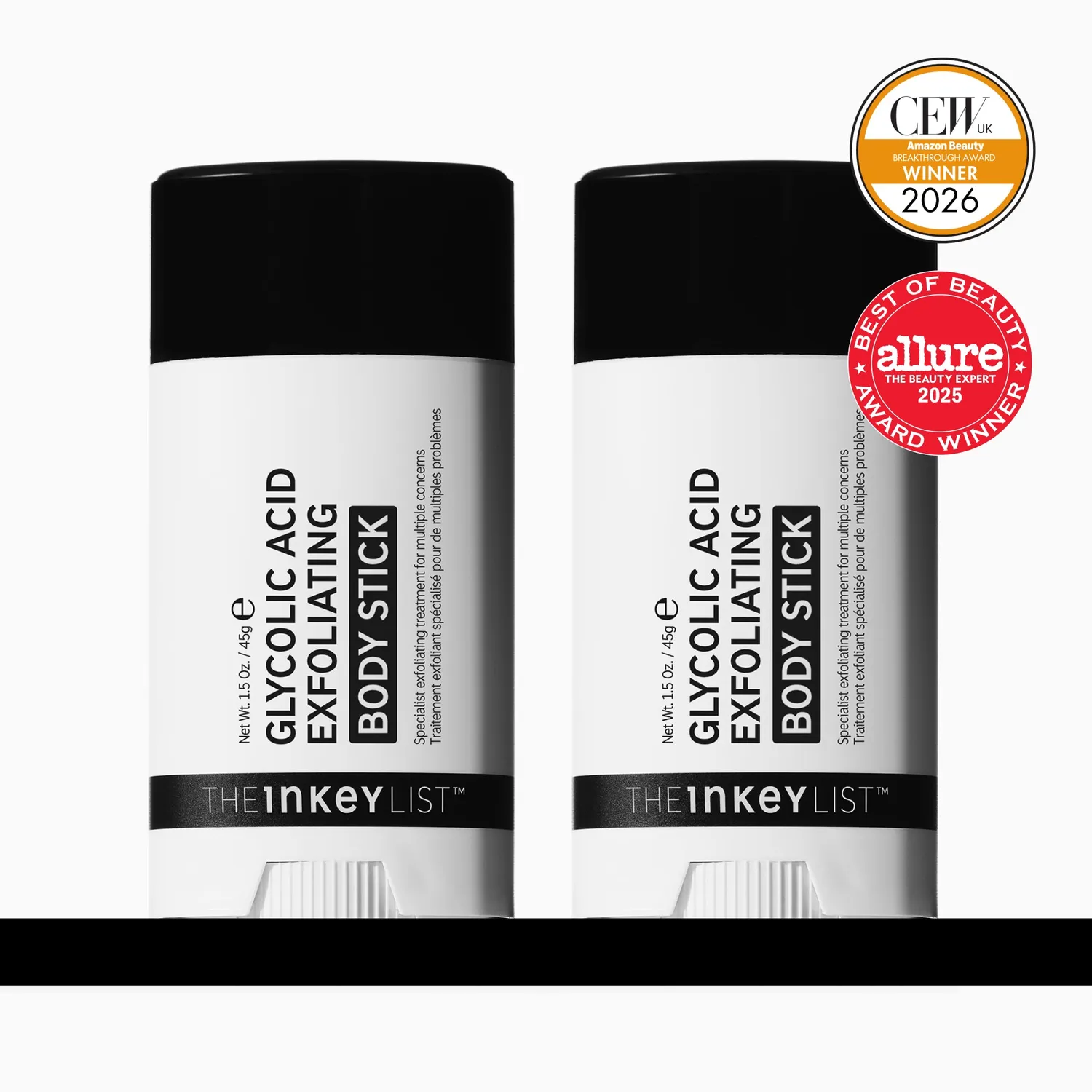 THE INKEY LIST Glycolic Acid duo sticks corps exfoliant