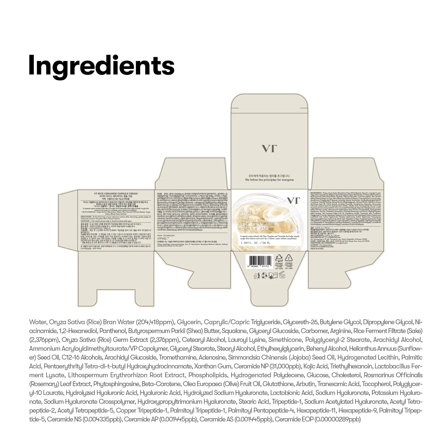 VT Cosmetics Rice Ceramide Capsule crème riz 5 céramides