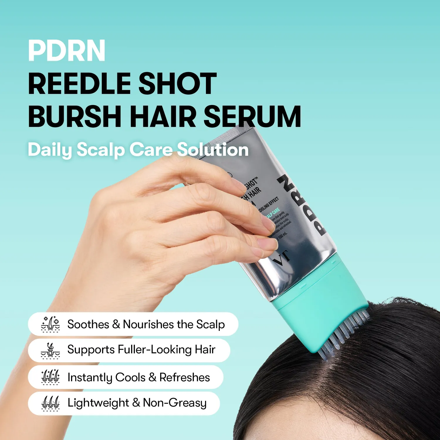 VT Cosmetics PDRN Reedle Shot sérum cheveux brosse